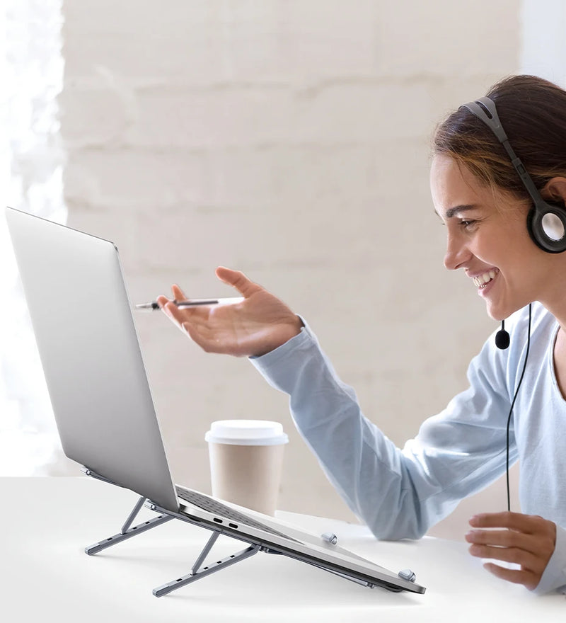 UGREEN Adjustable Aluminum Laptop Stand – Foldable & Portable (Up to 17.3”)